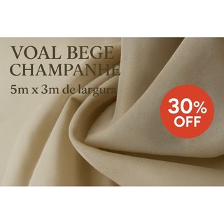 Tecido Voal Bege Champanhe 5m x 3m Largura  30% OFF na compra de 2 ou mais itens irá inteiro sem cortes
