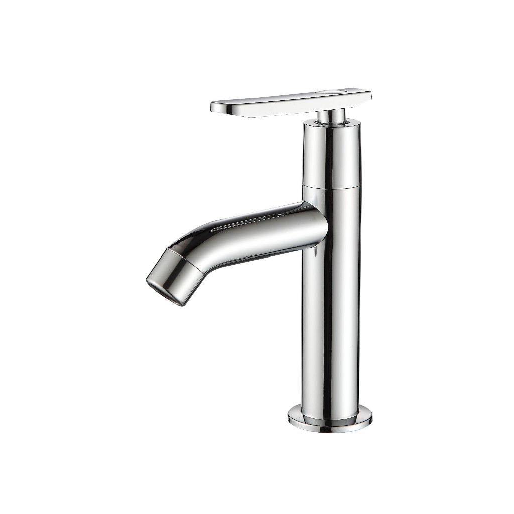 Torneira Cromado Branco Fria ABS Plástico Para Lavatório Banheiro Pia Mesa 1/4 Volta