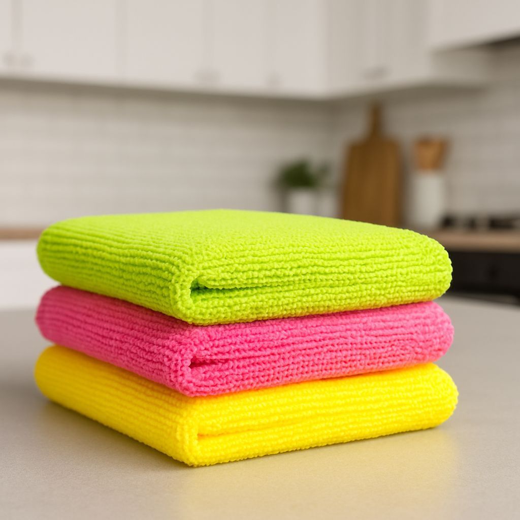 3 Kits de microfibra 3 peças cada/pano de limpeza/pano pia/pano macio. em Oferta na Shopee