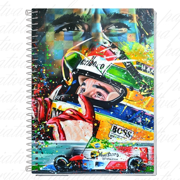Caderno Escolar Personalizado Ayrton Senna F1 | Capa Dura e Espiral | 1, 10, 15 e 20 Matérias | Velocidade na Mochila em Oferta na Shopee