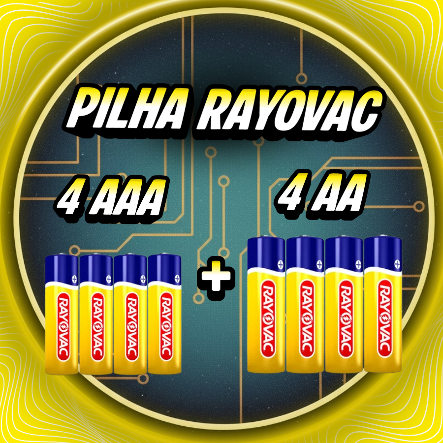 Rayovac 4 AA Normal + 4 AAA Palito ou Escolha sua Quantidade em Oferta na Shopee
