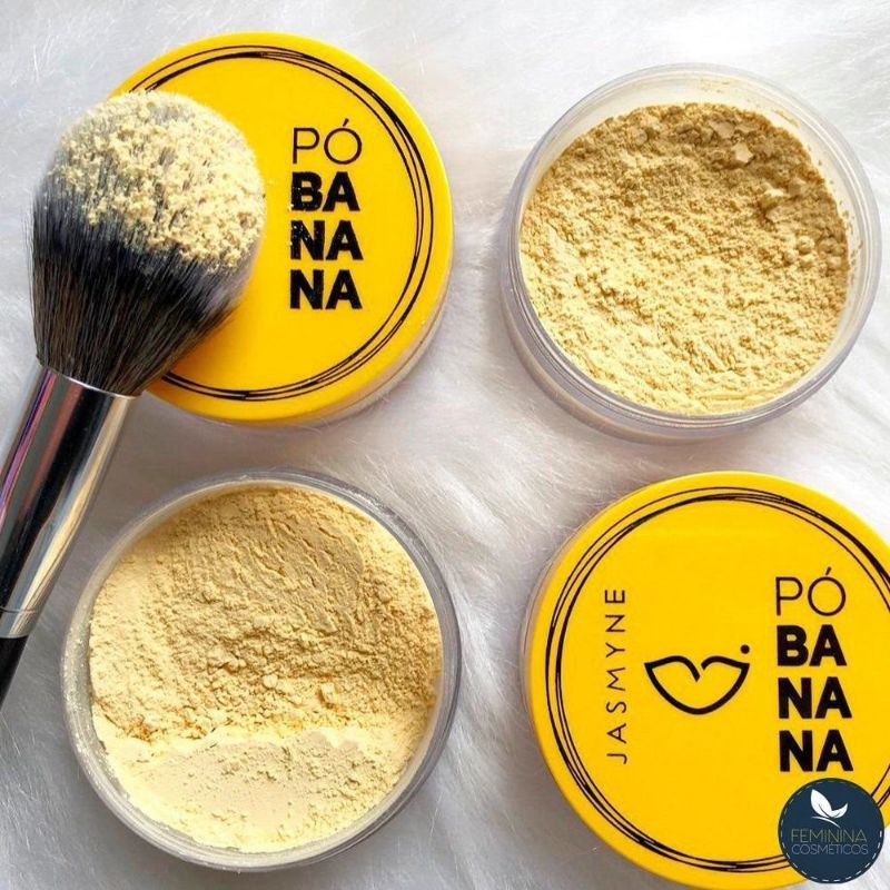 Pó Facial de Banana Maquiagem Finalizadora Translucido Fixador Make Up 15g Fenzza