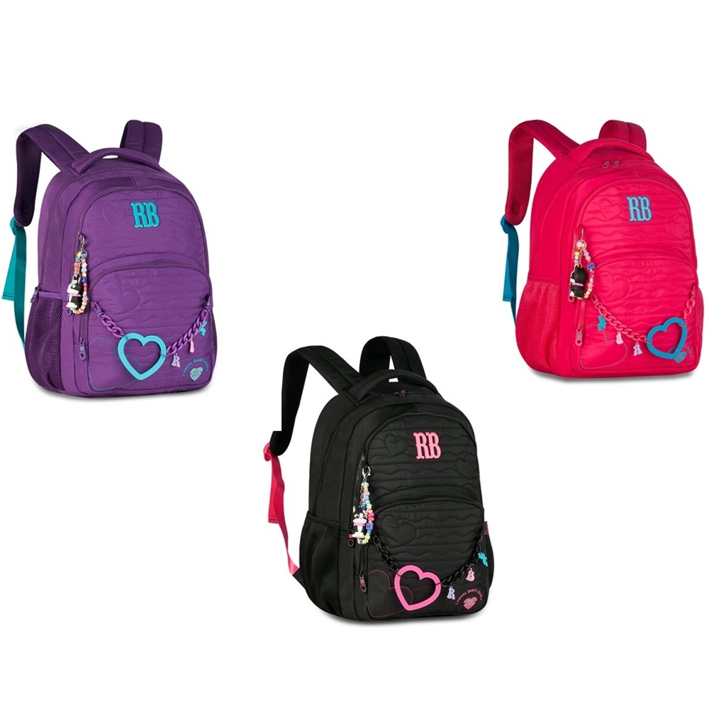 Mochila Juvenil Rebecca Bonbon RB Clio Cores Sortidas - Escolar, Passeio e Estilo
