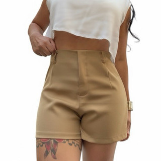 Short Feminino Alfaiataria Zar@ Cintura Alta Bermuda Social