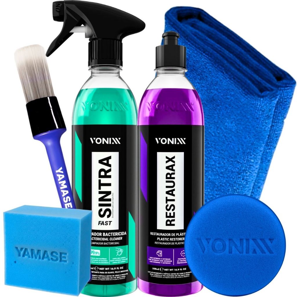 Kit Plástico Vonixx Sintra Fast Limpador Apc Plastico Interno + Restaurax 500ml em Oferta na Shopee