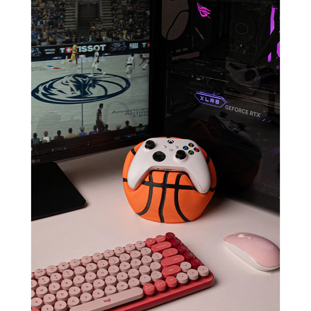 Suporte para Controle em Formato de Bola de Basquete – Impressão 3D Decorativa – STLFlix