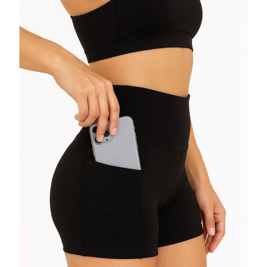 Short Fitness Feminino Com Bolso Lateral Academia Corrida Treino Caminhada em Oferta na Shopee