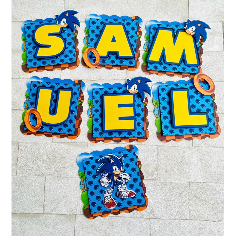 Aplique Pão de Mel Personalizado Sonic 3D - 6 cm | Tag | Fazemos todos os temas em Oferta na Shopee