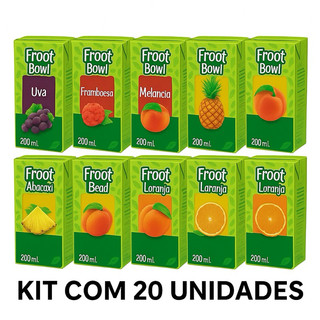 Kit com 20 unidades de SUCO de Frutas 200 ml - Sabor Sortidos - Kit Festa - Evento - suco de frutas