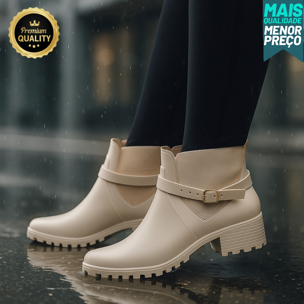 Bota Feminina Cano Curto Inverno Sem Salto Confortável Casual Estilo Blogueira