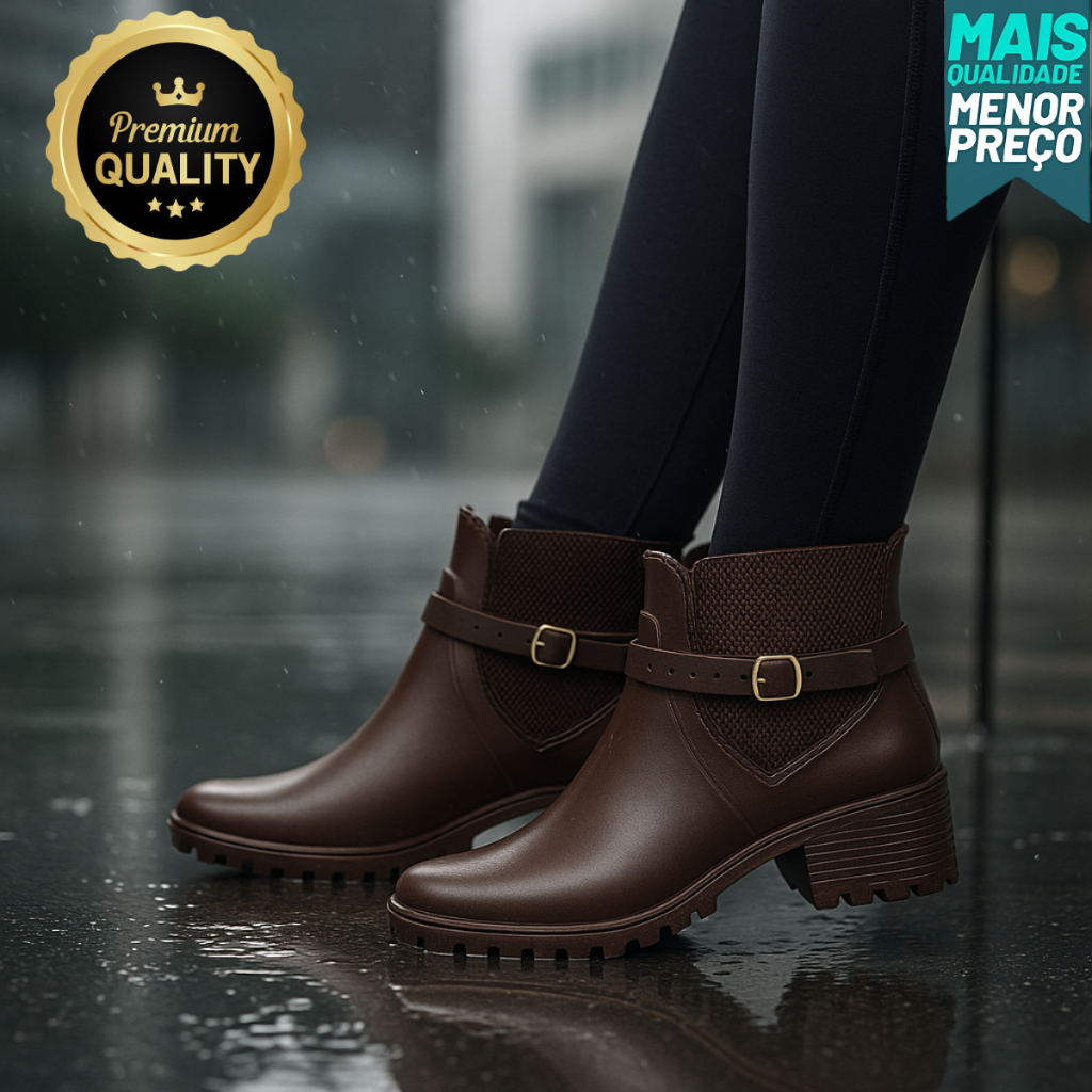Bota Feminina Inverno Moderna Cano Curto Confortável Sem Salto Para Dia a Dia