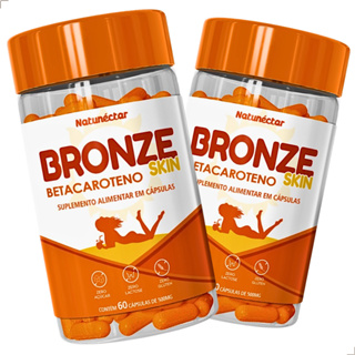 Kit 2 Potes Bronze Pele Betacaroteno Vitamina Suplemento Bronzeamento Natural Natunectar 120 Caps em Oferta na Shopee