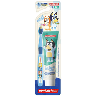 Kit Escova + Gel Dental Infantil Bluey 50g - Dentalclean (Escova azul) Pasta cor sortida em Oferta na Shopee