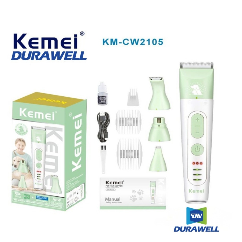 Aparador de Pelos Máquina de Corte Tosa Animais Pet 4 em 1 Profissional Kemei Km-CW2105 em Oferta na Shopee