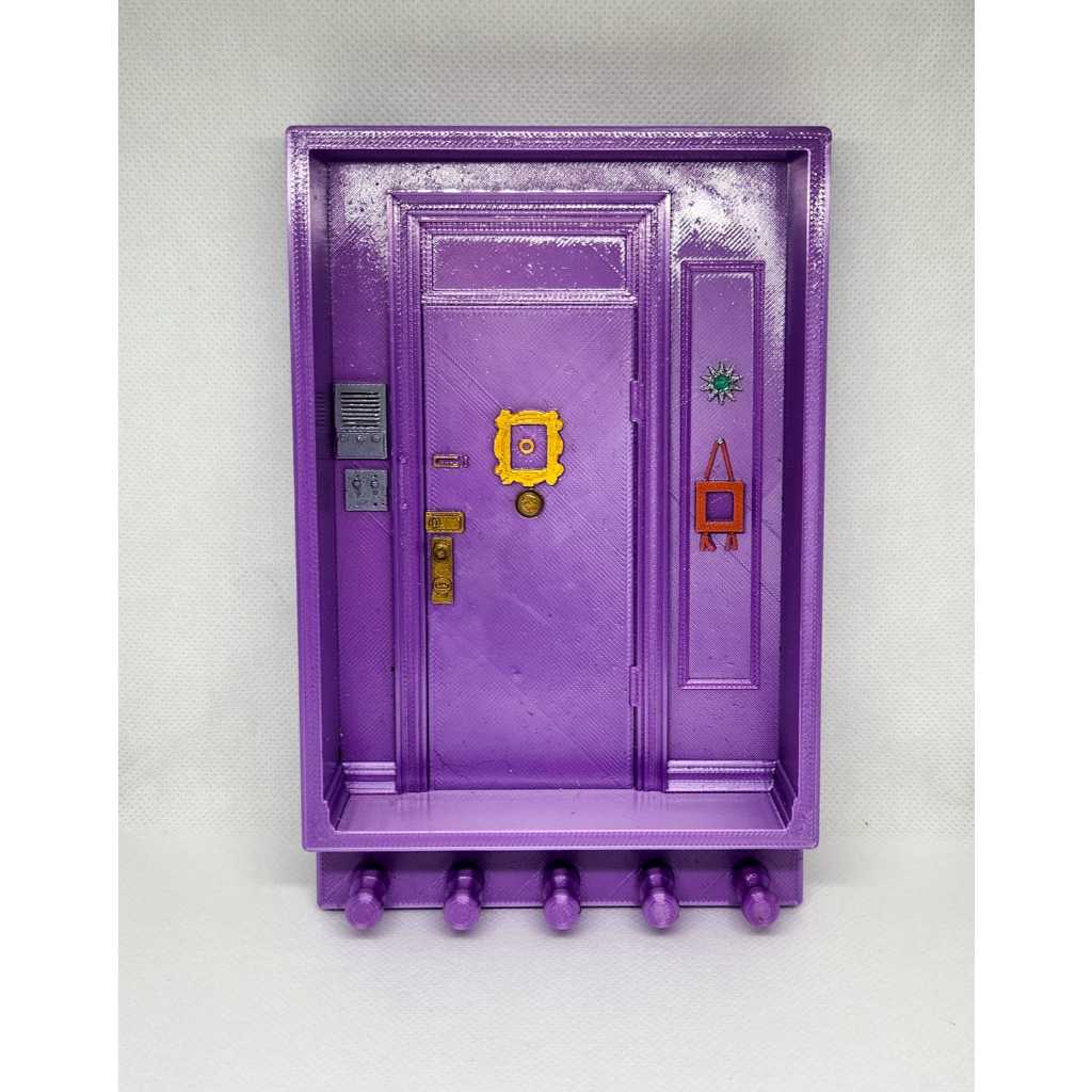 Porta Chaves Estilo Série Friends Roxo Para Até 5 Chaves