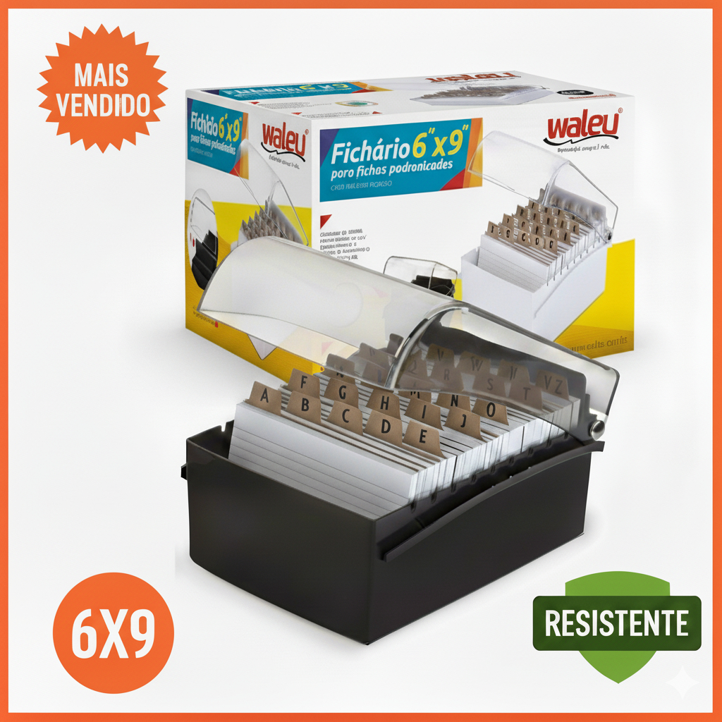 Organizador de Mesa Maxcril 6x9 | Fichário Grande Preto com Divisórias para Escritório / Organização em Oferta na Shopee