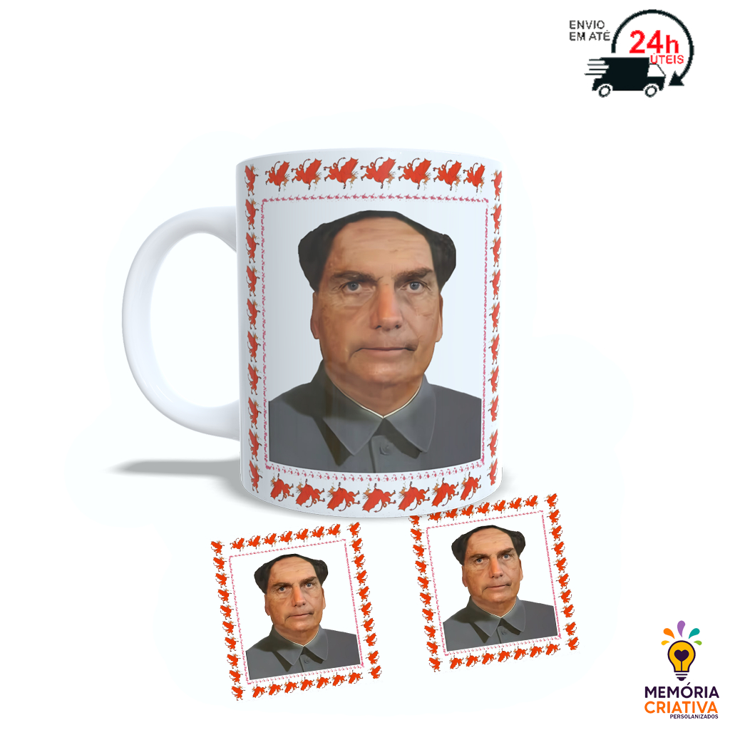 Caneca Personalizada Meme - Tsé Tung - Bolsonaro Presente Criativo