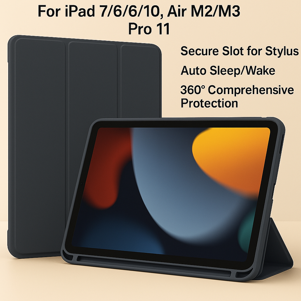 Capa iPad 7 8 9 10/Air 4 5 6 7/Air M2 M3/Pro 11 – Magnética, Anti-Choque, Slot Caneta, Auto Sleep em Oferta na Shopee