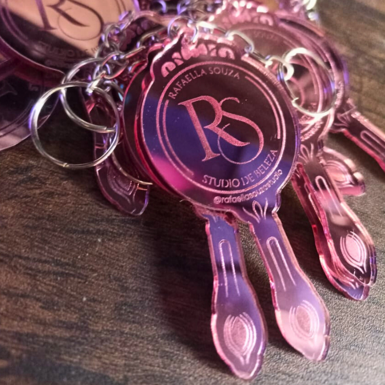 Chaveiro Espelho Personalizado em Acrílico Espelhado em Oferta na Shopee