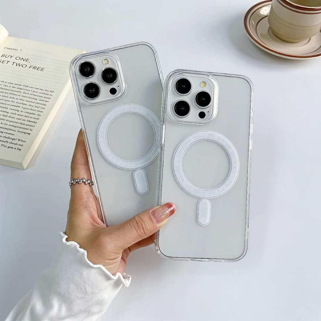 Capa Capinha Acrilico Magsafe Transparente para iPhone 11,12,13,14,15,16,17 Pro Plus Pro Max em Oferta na Shopee