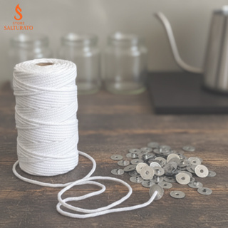 Pavio para Velas Artesanais 100% algodão sem fio de cobre 3mm com ilhós em Oferta na Shopee