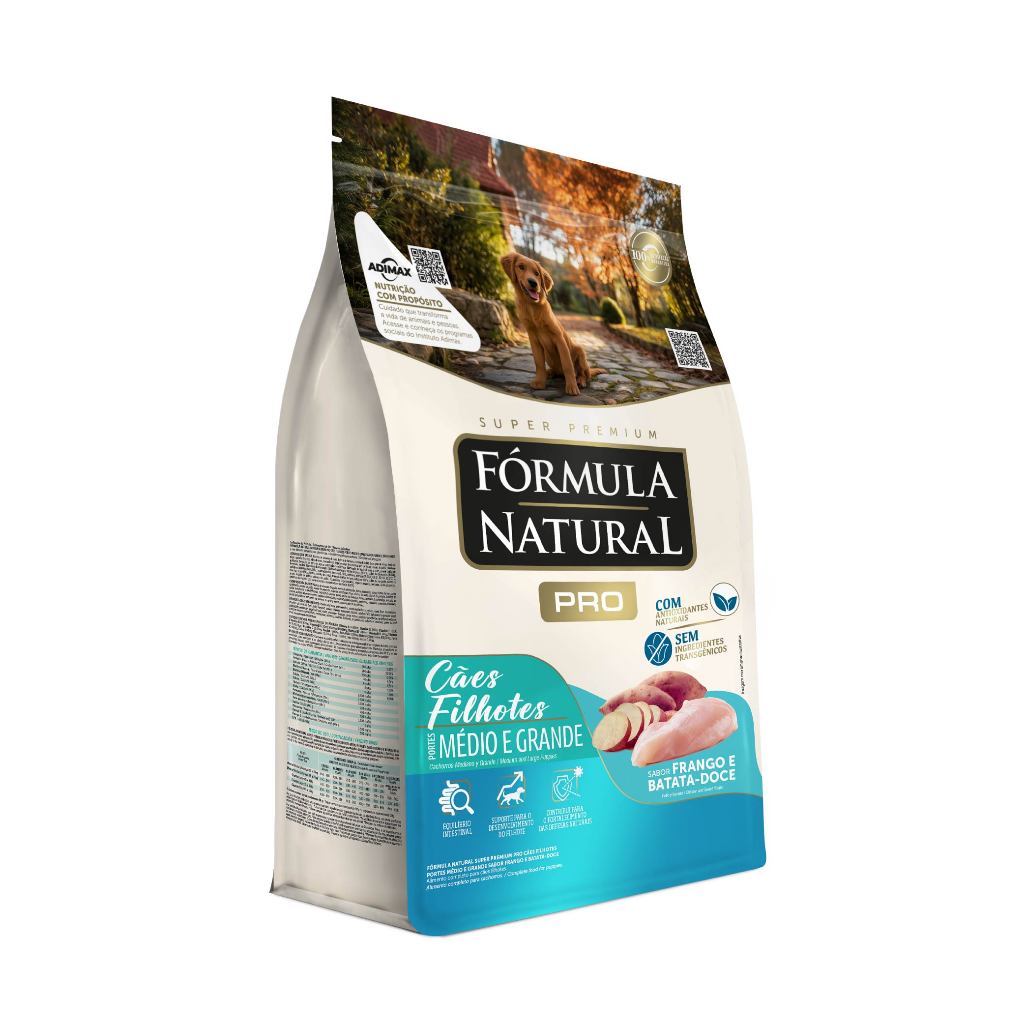 Ração Fórmula Natural Pro Cães Filhotes Porte Médio e Grande 15kg Adimax