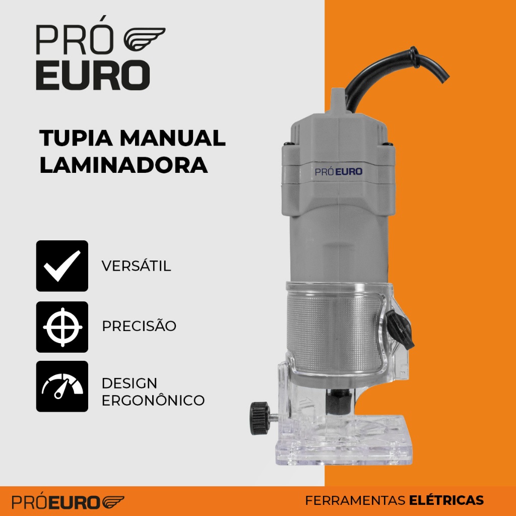 Tupia Elétrica Profissional Pró Euro 550W 3000RPM 220V Alta Rotação Corte e Acabamento em Madeira em Oferta na Shopee