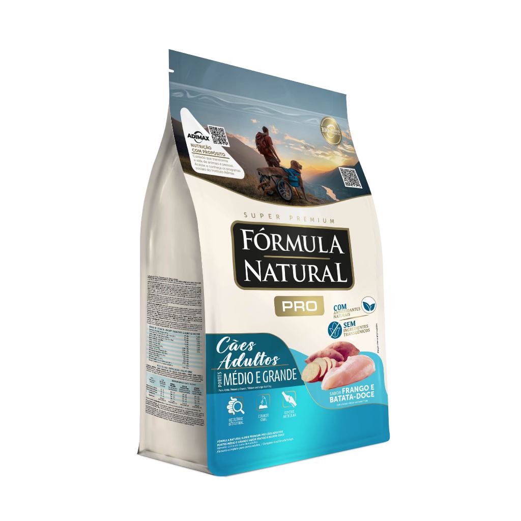 Ração Fórmula Natural Pro Cães Adultos Porte Médio e Grande 15kg Adimax