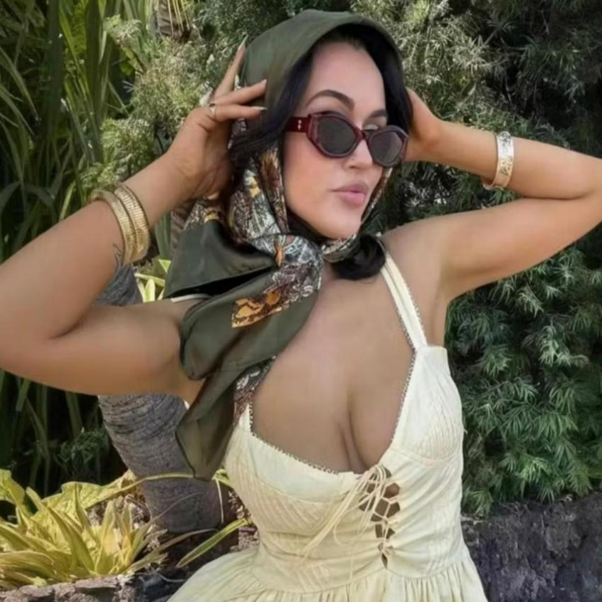 Bandana Lenço Cabelo Cetim estampado Moda pescoço Mulheres Seda influencer primavera nova tendência em Oferta na Shopee