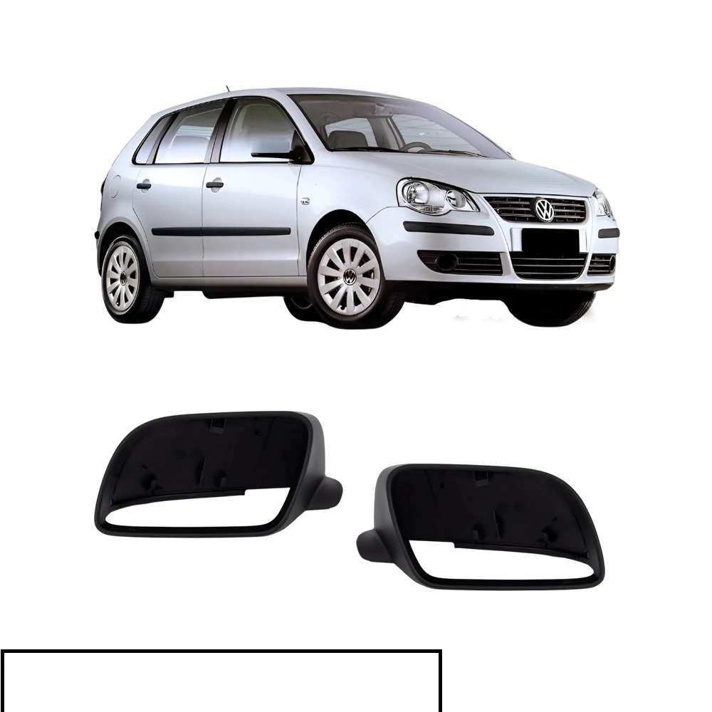 Capa Retrovisor Polo Ano 2007 2008 2009 2010 2011 Preto Liso Com Furo Pisca Ficosa Original