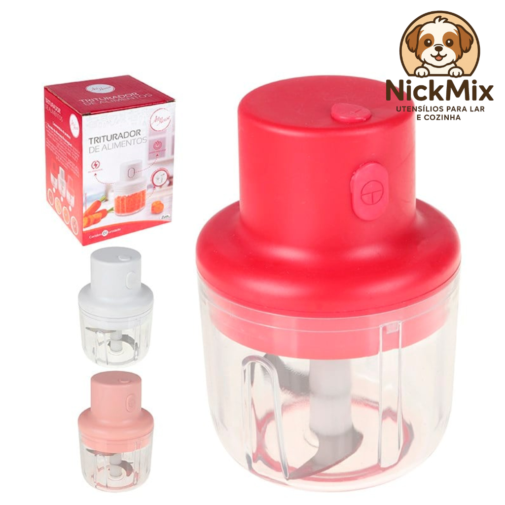 Triturador Alimentos Elétrico Portátil 300ml Recarregável USB