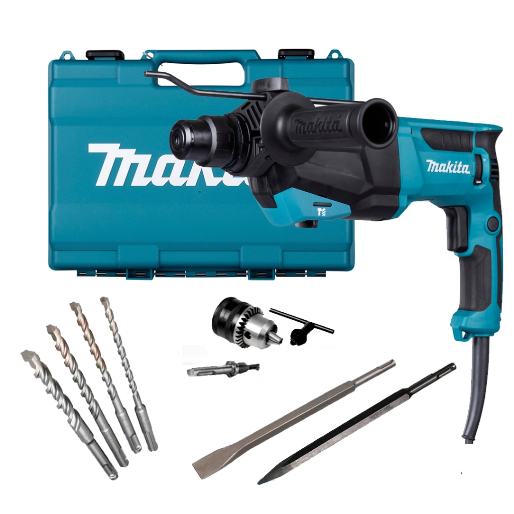 Martelete Makita HR2670 800W SDS Plus 3J Perfurador Rompedor Profissional + Maleta em Oferta na Shopee