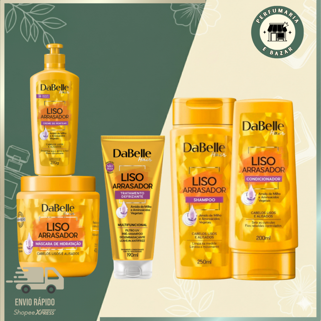 Kit DaBelle Liso Arrasador Com Oleo em Creme ou Creme de Pentear (4 itens) - Para Você