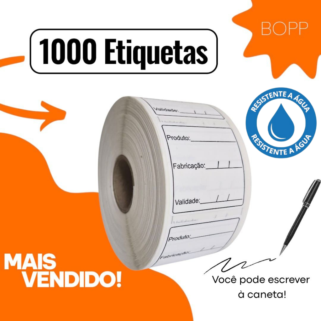 Etiquetas Bopp Anvisa Validade Fabricacao 40x40 em Oferta na Shopee