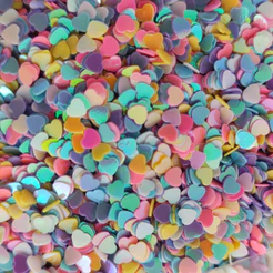 Aplique Paetê Coração 3mm Cores Candy- 20 gramas