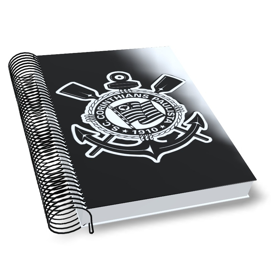 Caderno Personalizado Corinthians | Time do Coração | Capa Dura Plastificada | 1 a 20 Matérias | Universitário e Escolar em Oferta na Shopee
