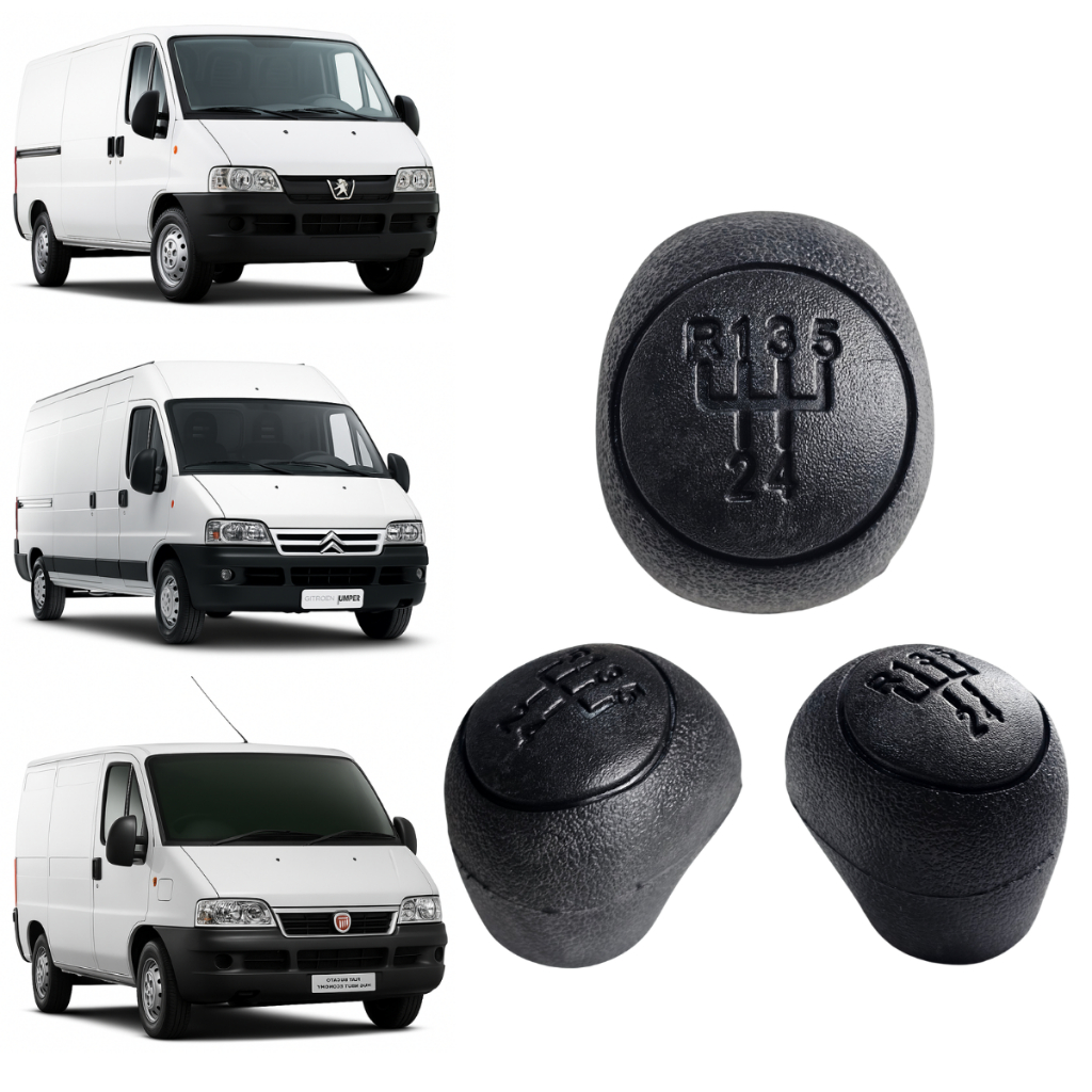 Manopla Alavanca Bola De Câmbio Ducato Jumper Boxer 03/17 Preta Baixo Relevo Ré Pra Frente