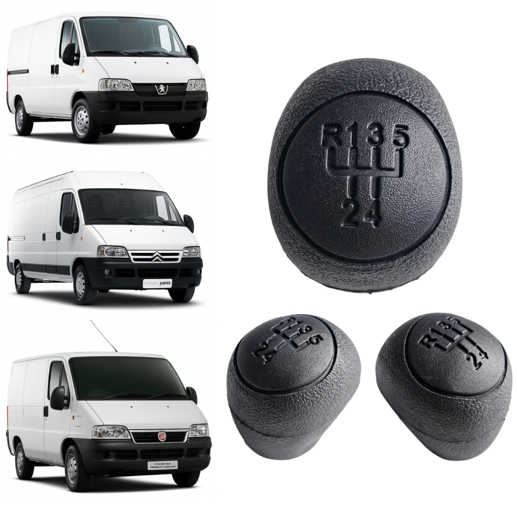 Manopla Alavanca Bola De Câmbio Ducato Jumper Boxer 03/17 Cinza Baixo Relevo Ré Pra Frente