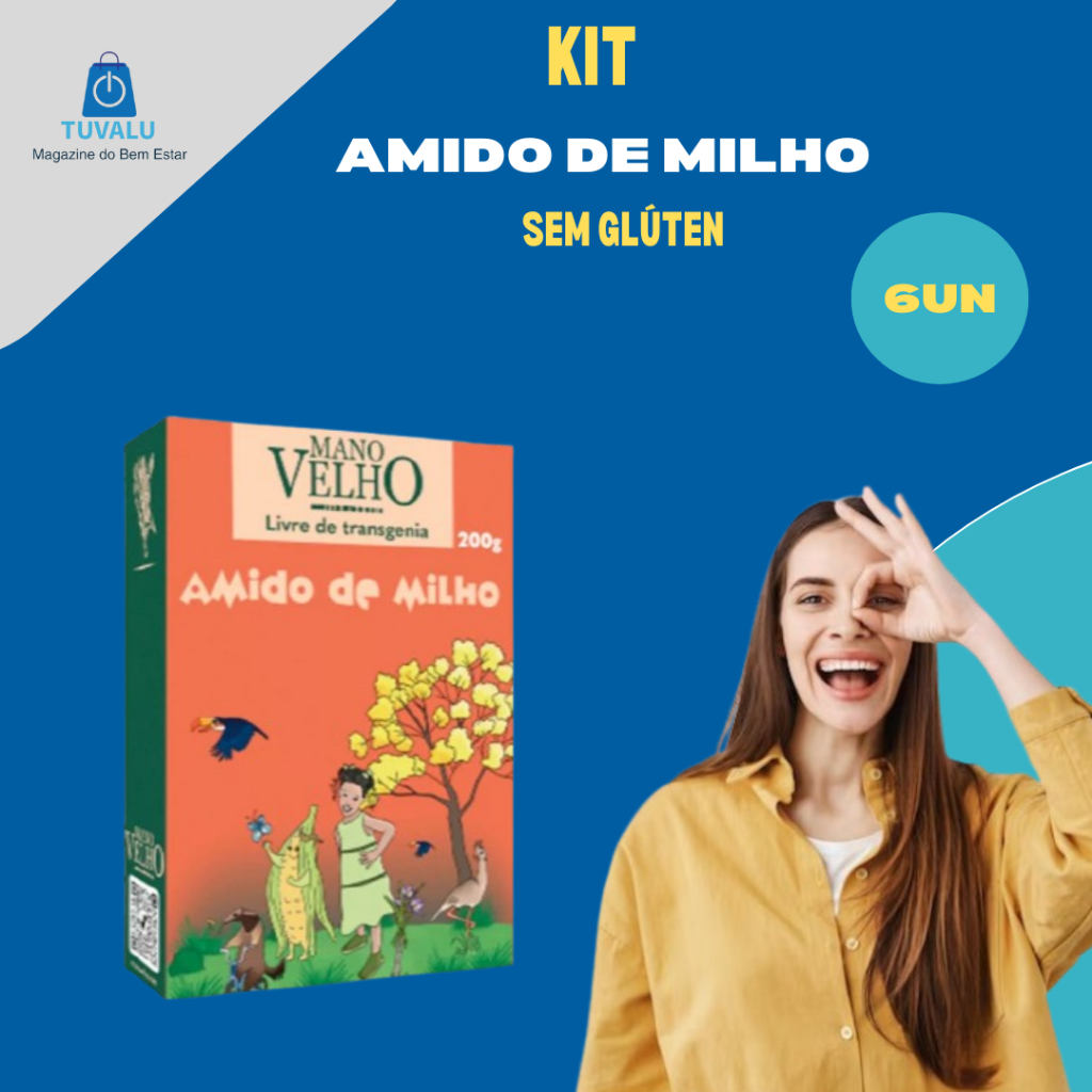 6x Amido de milho Livre de transgênia - Mano velho 200g