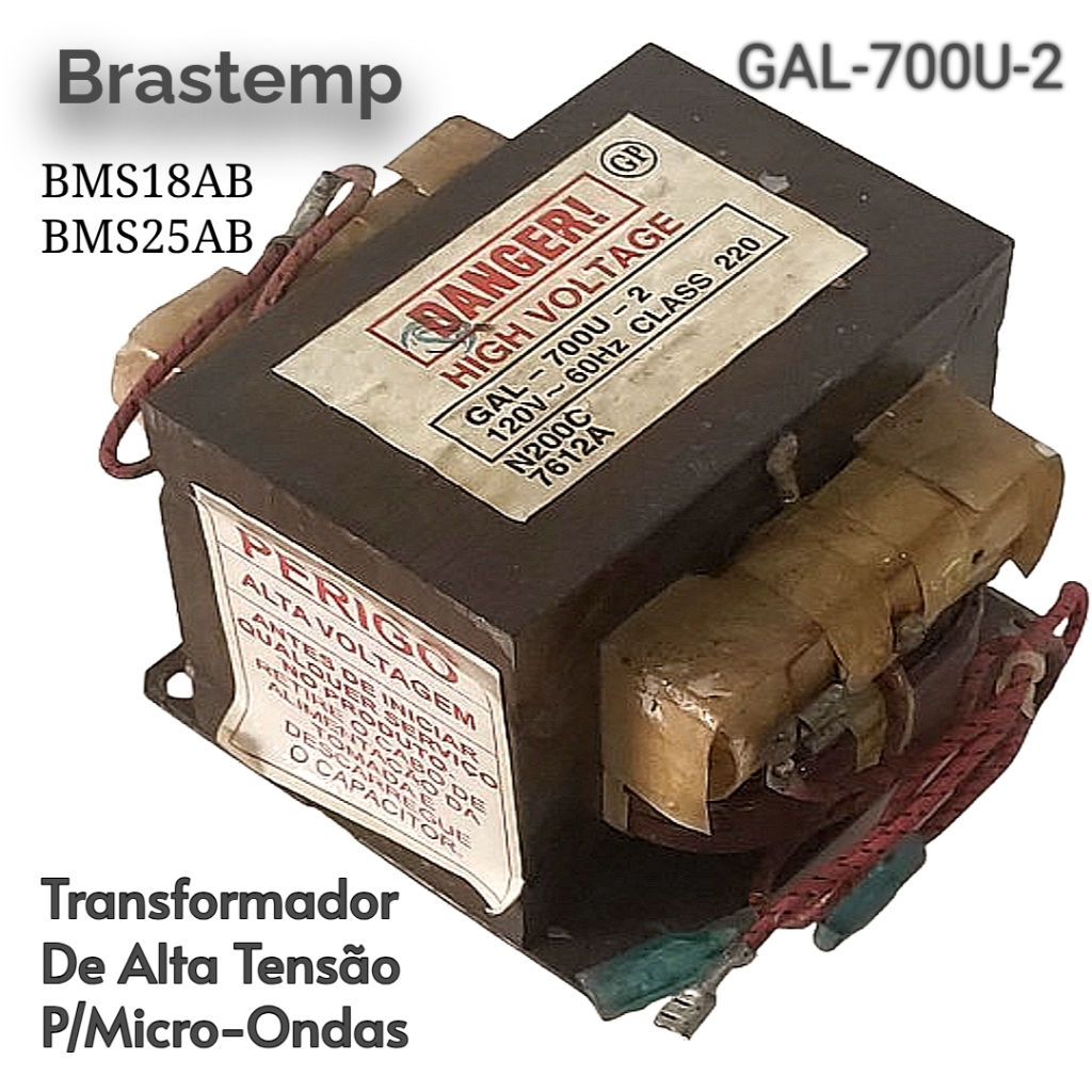 TRANSFORMADOR DE ALTA TENSÃO PARA MICRO-ONDAS CÓDIGO: GAL700U-2  BRASTEMP E OUTRAS MARCAS