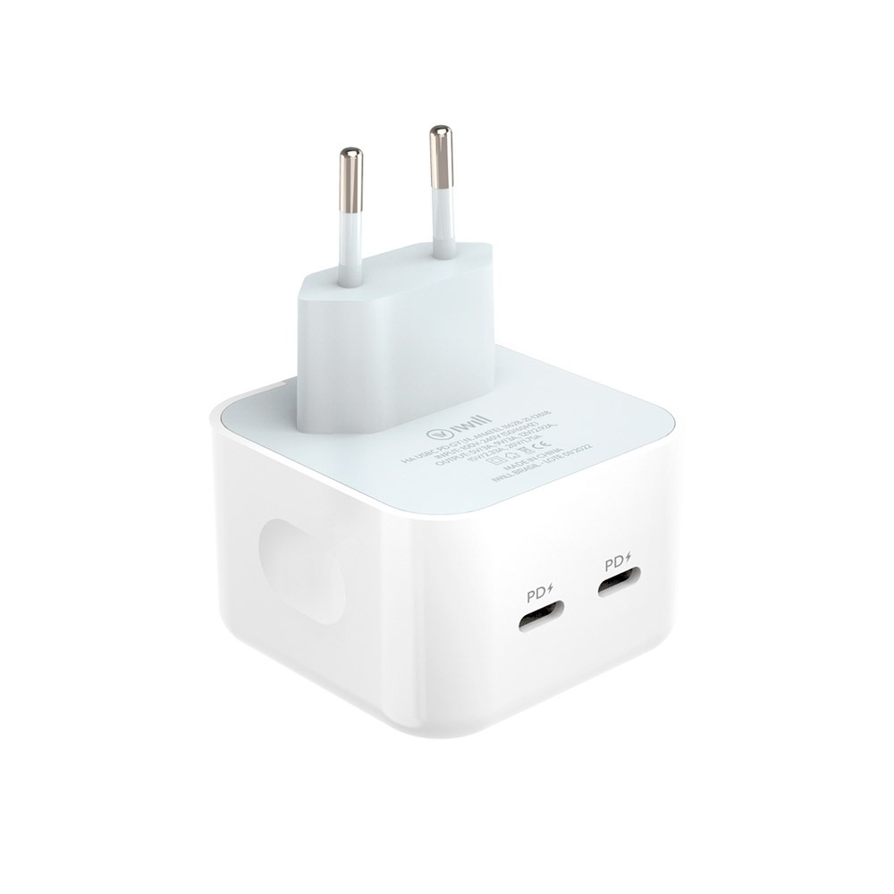 Carregador Turbo com 2 saídas USB-C PD 35W | iWill em Oferta na Shopee