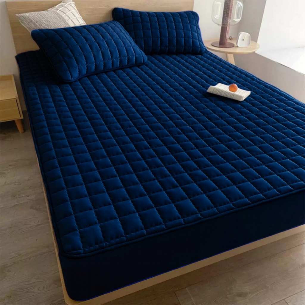 Capa Protetora de Colchão Impermeável Solteiro Casal e Queen King Berço Matelada com Elástico Cama Box ou Fronha