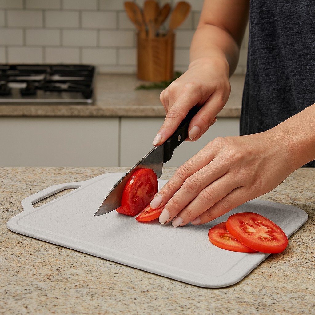 Imagem Kit 2 ou 1 Tábuas de Corte Carne Churrasco Cozinha PVC Branca Higiênica Resistente Profissional leve fácil de guardar