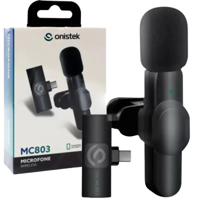 Microfone Sem Fio Lapela Onistek Wireless Profissional para Celular (Android/iOS)
