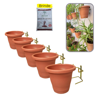 Kit Vaso Mais Suporte P/ Organizar Plantas Jardim Vertical + Brinde Humus Minhoca - __M20_-__SR-HM2 em Oferta na Shopee