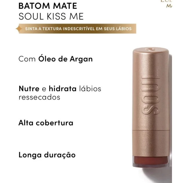 Batom Soul Kiss Me Efeito Matte Nude Autoral 3,7g