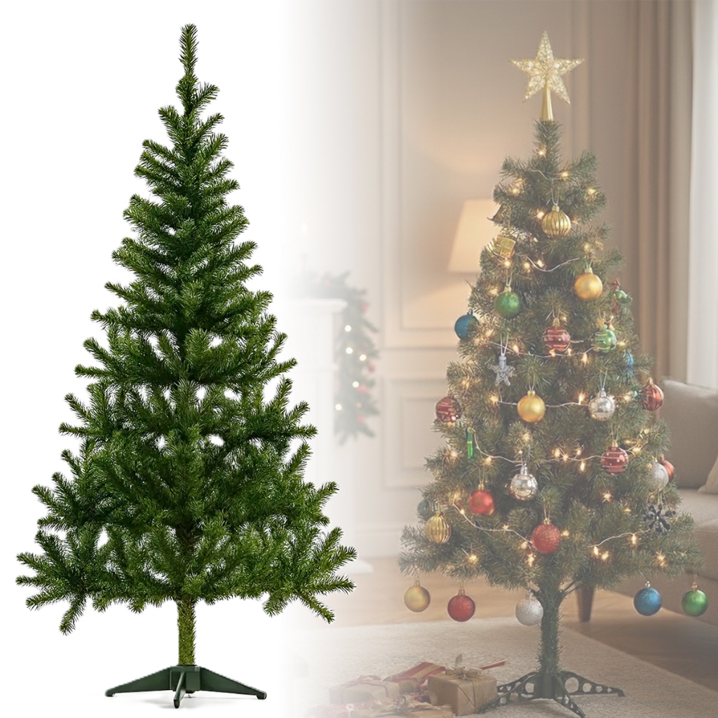 Árvore De Natal Premium Cheia Pinheiro 150cm 300 Galhos Verde