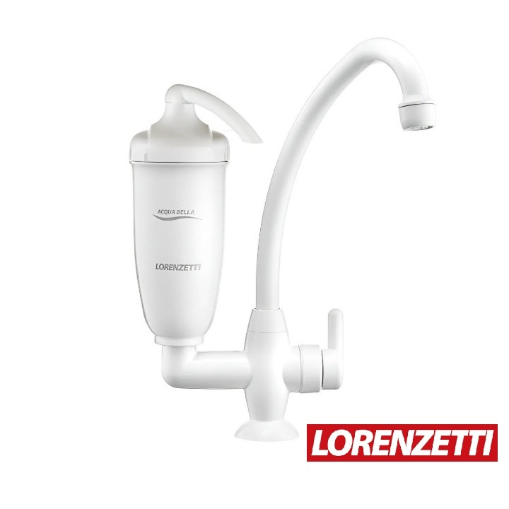 Torneira C/ Purificador Lorenzetti Acqua Bella Mesa Branco Acabamento Brilhante