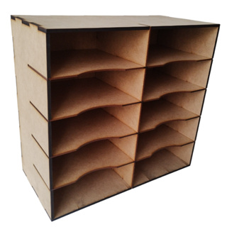 Prateleira Organizadora para Gráficos de Radiestesia em MDF Cru – 10 Compartimentos - PROMOÇÃO em Oferta na Shopee