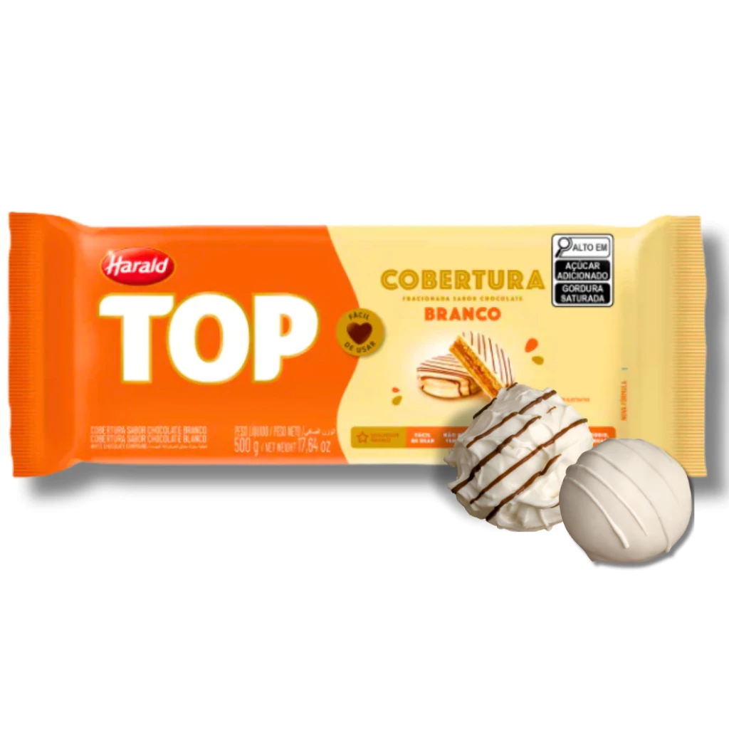 Barra De Chocolate Cobertura TOP Branco 500g Harald Profissional